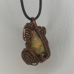 Ethiopian Opal Wire Wrapped Pendant/Jewerly